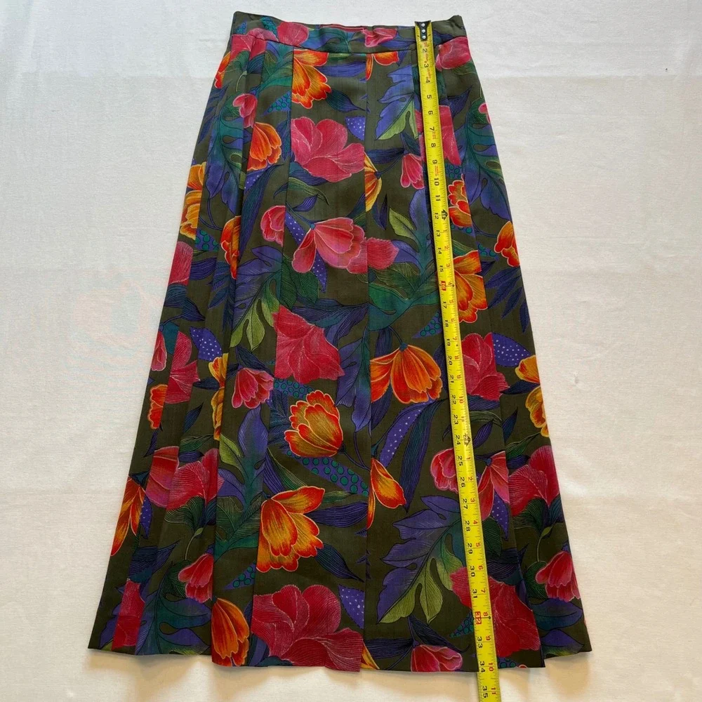 Geiger Collections Vintage Pure New Wool Floral Skirt Set Made in Austria S/M - Picture 8 of 13